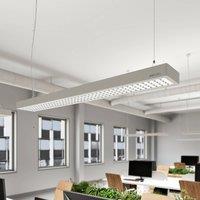 Arcchio LED office hanging light Susi, silver, 120 cm, 4000K, DALI