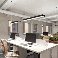 Arcchio LED office hanging light Susi, black, 120cm, 4000K, DALI