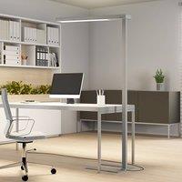 Arcchio LED office floor lamp Susi, silver, sensor, dimmable, CCT