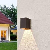 Lucande Dark grey LED outdoor wall light Mikka