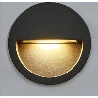 Lucande LED recessed wall light Loya, 11.5 cm, grey, IP54