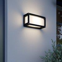 Lucande outdoor wall lamp Aurelien, grey, metal, 12.5cm, IP54