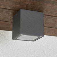 Lucande Tanea outdoor cubic LED outdoor ceiling lamp, IP54