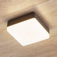 Lucande LED ceiling lamp Thilo, 16cm, anthracite, sensor, IP54