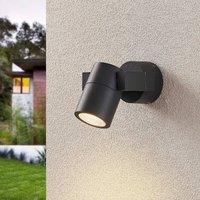 Lucande Kavuna outdoor wall spotlight, round, anthracite, IP54