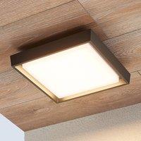 Lucande Birta LED outdoor ceiling light, dark grey, 27 cm, IP54