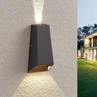 Lucande Dagur LED outdoor wall light, dark grey