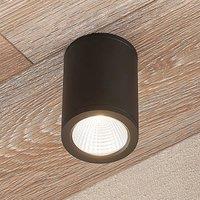 Lucande Embla LED downlight, alu IP54, dark grey