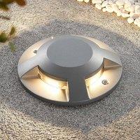 Lucande LED floor spotlight Jeffrey, silver, 4 light outlets