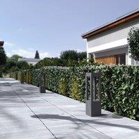 Arcchio LED bollard light Lienna, 60 cm, grey, metal, IP65
