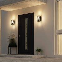 Arcchio Ismera outdoor wall light, anthracite/clear, IP65, glass