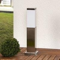 Lindby Lorian pillar light, 45 cm, stainless steel, IP44, E27