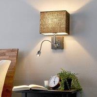 Lucande wall lamp Rebekka, 31 cm, black, LED reading arm