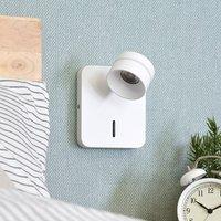 Lucande Moving, white LED wall lamp Vidda with switch