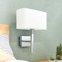 Lucande Wall lamp Jettka with fabric lampshade and switch