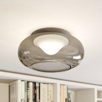 Lucande LED ceiling lamp Mijo, 43 cm, smoke grey, glass