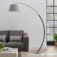 Lucande Evelyna floor lamp, grey/black, metal, 192cm