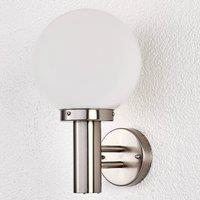 Lindby Nada outdoor wall lamp, stainless steel, glass, 32 cm high, E27