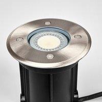 Lindby recessed floor light Insa, stainless steel, GU10, IP67, 11cm