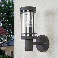Lindby outdoor wall lamp Djori, 28cm, anthracite, stainless steel, E27