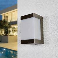 Lindby Severina stainless steel LED outdoor wall lamp