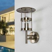 Lindby outdoor wall light Noemi, grey, stainless steel, 32cm