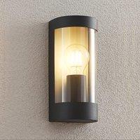 Lindby Junias outdoor wall lamp, 24 cm, anthracite, stainless steel
