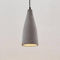 Lindby Sanne hanging light, grey, concrete, 15 cm, E27