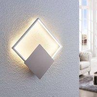 Lindby LED wall lamp Anays, 32 cm x 32 cm, chrome/clear