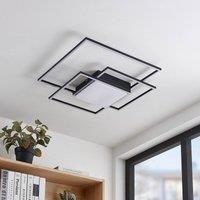 Lindby LED ceiling light Nelinka, 60 cm, black, aluminium