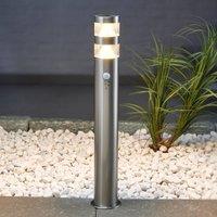 Lindby LED path light Lanea, 60 cm, grey, sensor, IP44