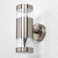 Lindby LED outdoor wall light Lanea, 21 cm, stainless steel, IP44