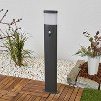 Lindby LED path light Marius, 80 cm, anthracite, sensor