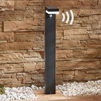Lindby Chioma LED solar bollard lamp, anthracite, sensor