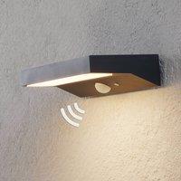 Lindby LED solar outdoor wall light Maresia, sensor, anthracite