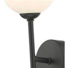 dr lighting Cohen wall light with opal white glass globe