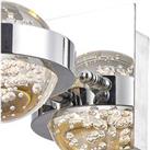 dr lighting Livia LED wall light in chrome with bubble glass