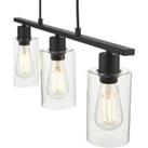 dr lighting Miu pendant light in black with 3 clear lampshades
