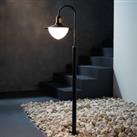 EGLO Sirmione path light with a glass lampshade