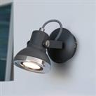 FARO BARCELONA Ring - one-bulb LED wall spotlight in dark grey