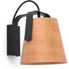 FARO BARCELONA Stood wall light with a cherry wood lampshade