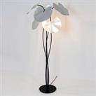 Hollnder Floor lamp Controversia with LEDs silver lampshade