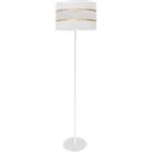 HELAM Helene floor lamp with white-gold textile shade