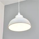 Lucide Isla pendant light with metal shade, white