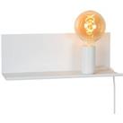 Lucide Sebo - white metal wall light with shelf