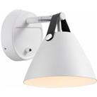 DFTP by Nordlux Strap wall light with a leather strap, white