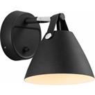 DFTP by Nordlux Strap wall light with a leather strap, black