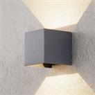 ORION Cube LED outdoor wall light, basalt grey