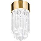 ORION Prism LED ceiling light crystal glass 10 cm gold