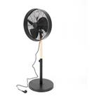Starluna Gergo pedestal fan, rubber wood, black
